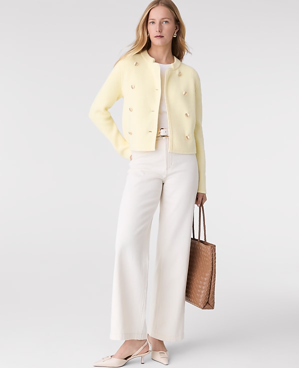 Petite Double Breasted Sweater Jacket