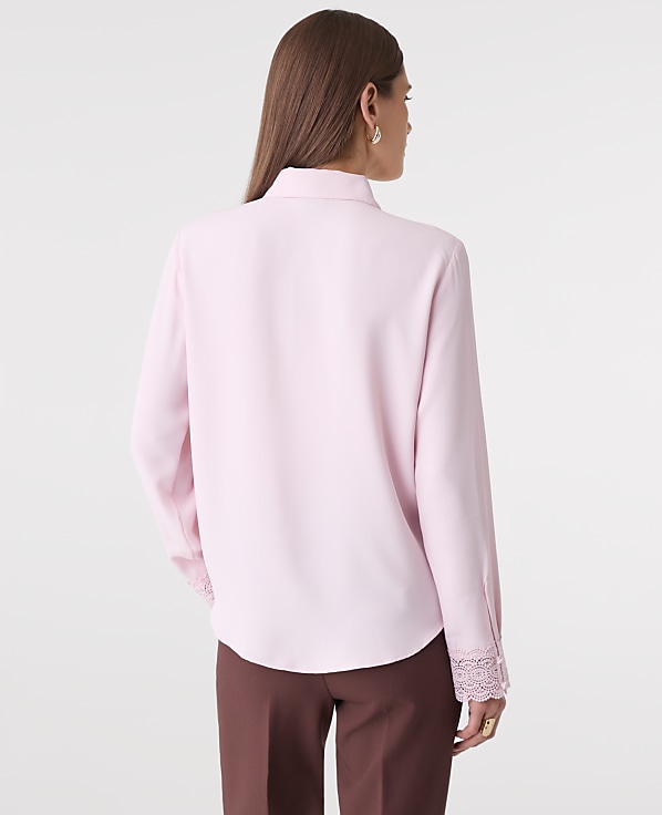 Petite Modern Lace Trim Blouse