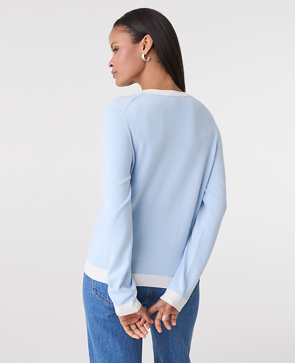 Petite Contrast Trim Ann Cardigan
