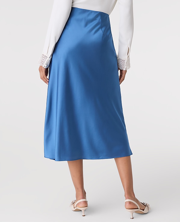 Petite Satin Bias Midi Slip Skirt