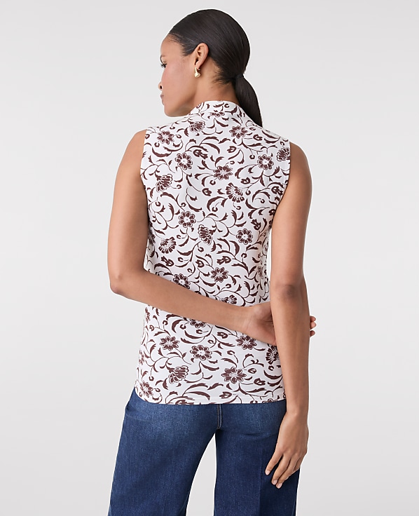 Floral Sleeveless V-Neck Top