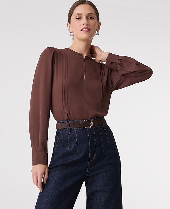 Mixed Media Pintuck Top