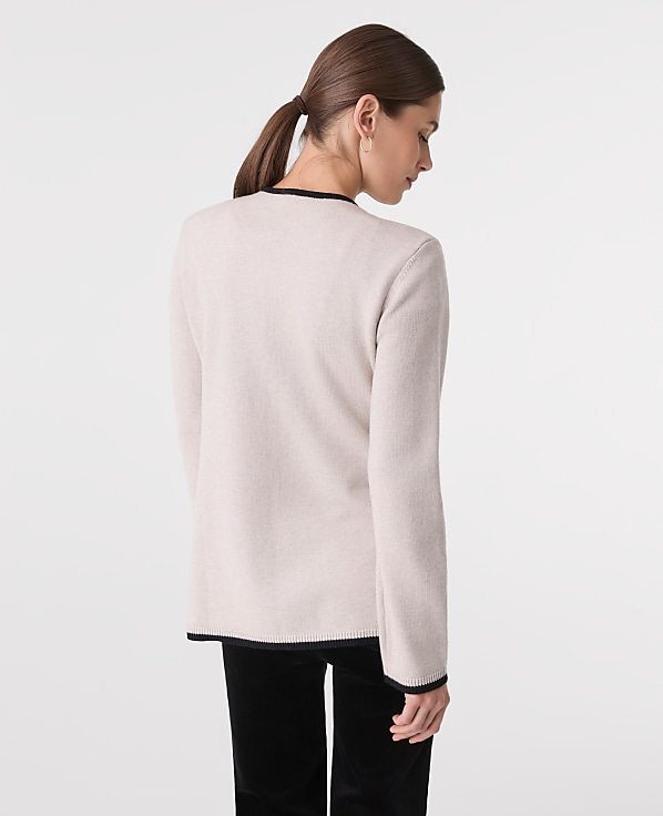 Contrast Trim Sweater Jacket