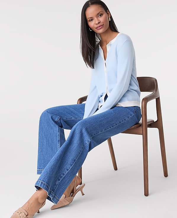 Contrast Trim Ann Cardigan