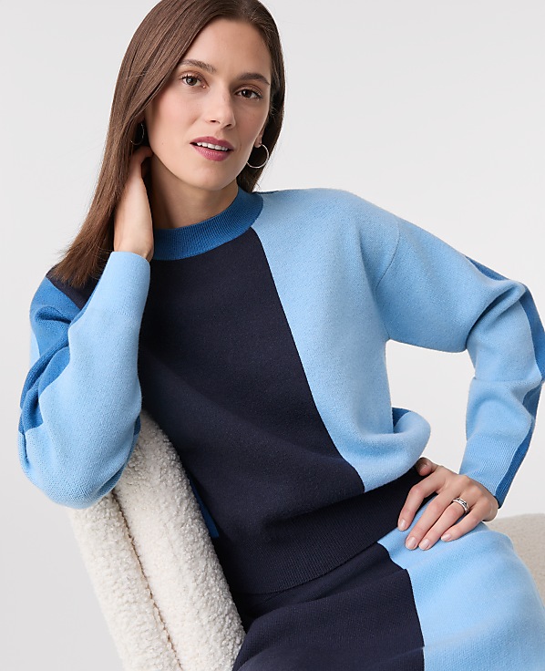 Colorblock Crew Neck Sweater
