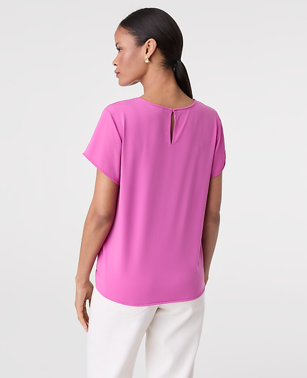 Petite Mixed Media Crew Neck Tee