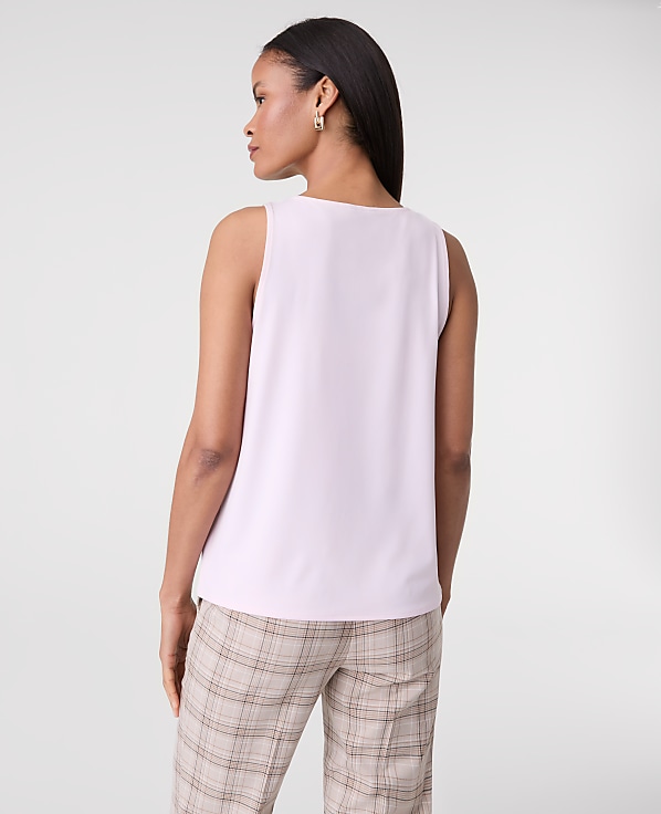 Mixed Media V-Neck Shell