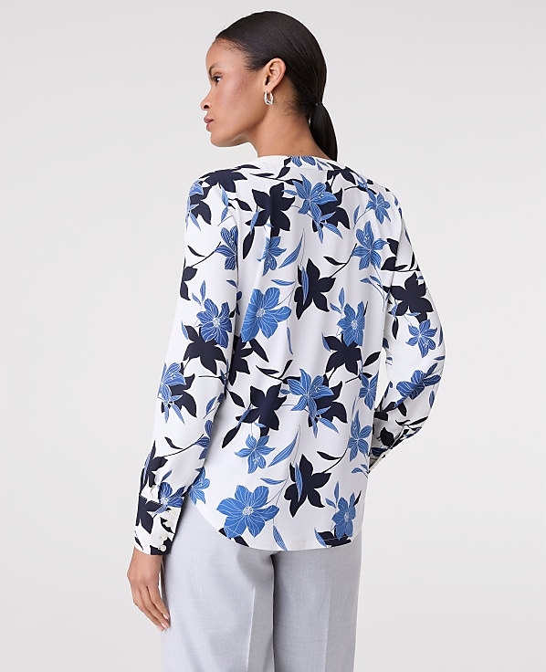 Floral Pleat Front Top