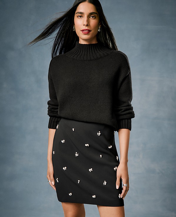 Embellished A-Line Skirt