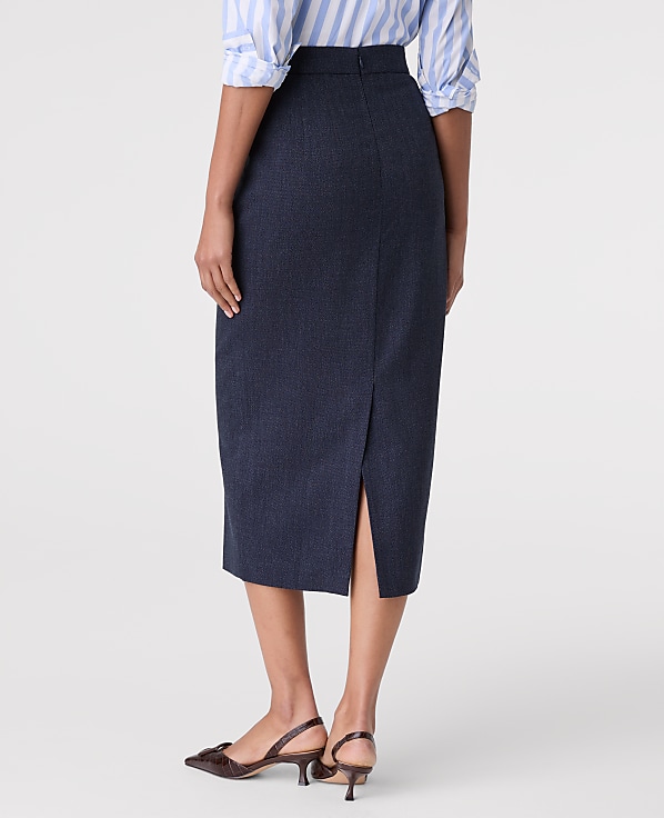 Button Column Midi Skirt