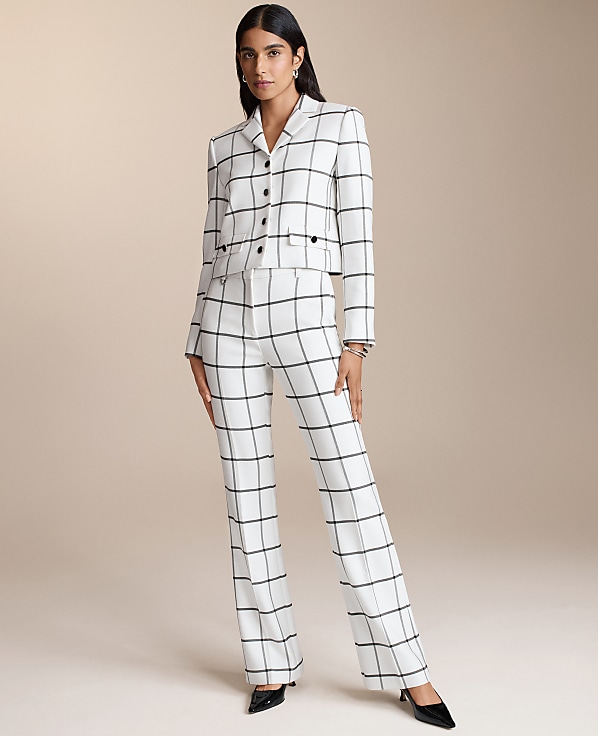 The Petite Slim Flare Trouser In Windowpane