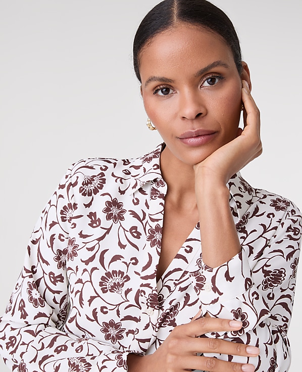 Floral Satin Essential Shirt