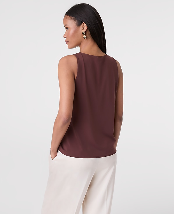 Mixed Media V-Neck Shell