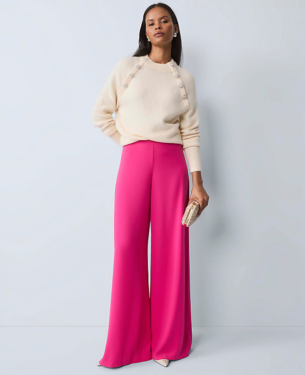 Embellished Mock Neck Sweater