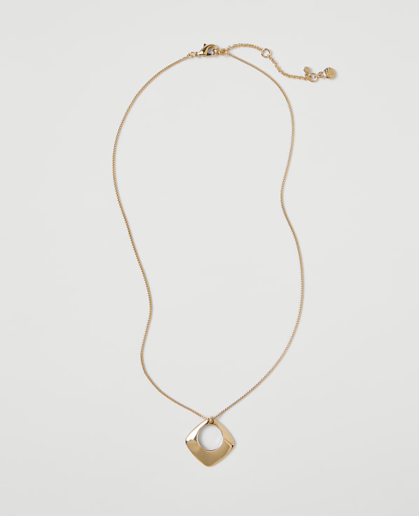 Open Square Pendant Necklace
