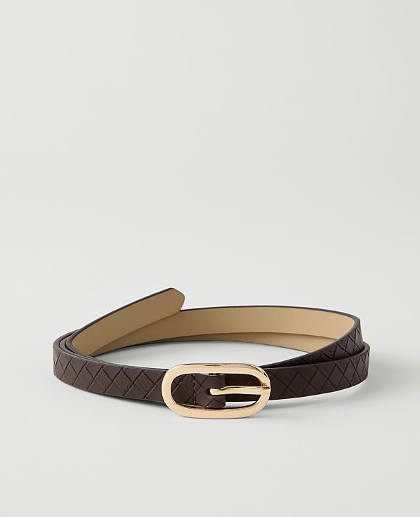 Skinny Woven Leather Belt