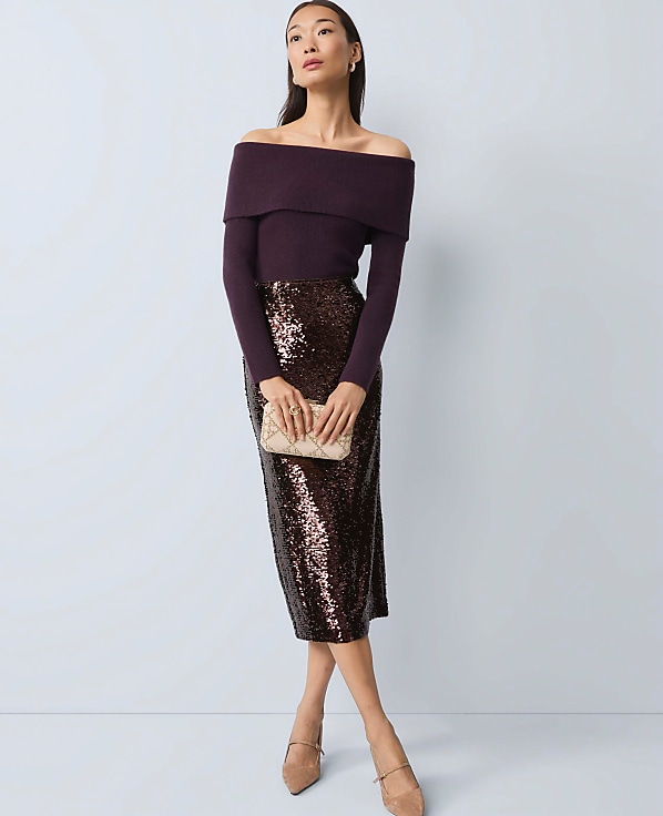 Studio Collection Sequin Pencil Skirt