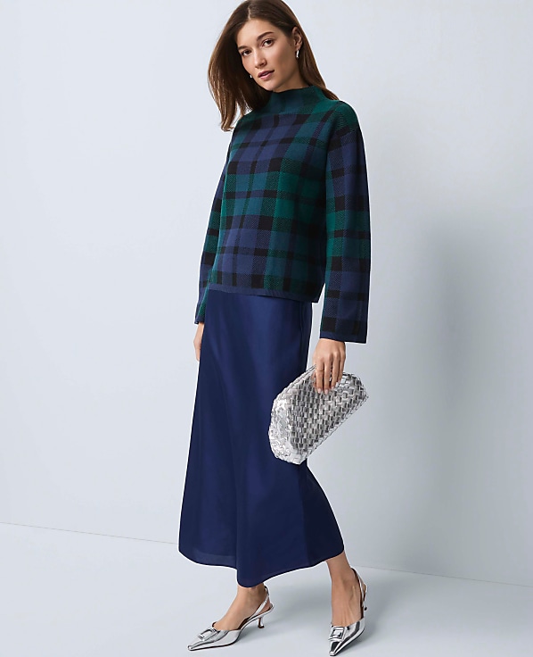 Petite Satin Bias Midi Slip Skirt