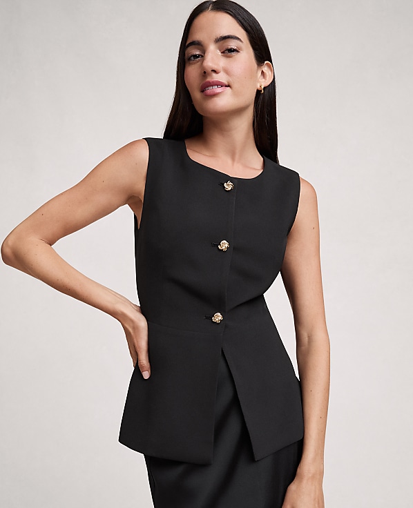 Crew Neck Peplum Vest