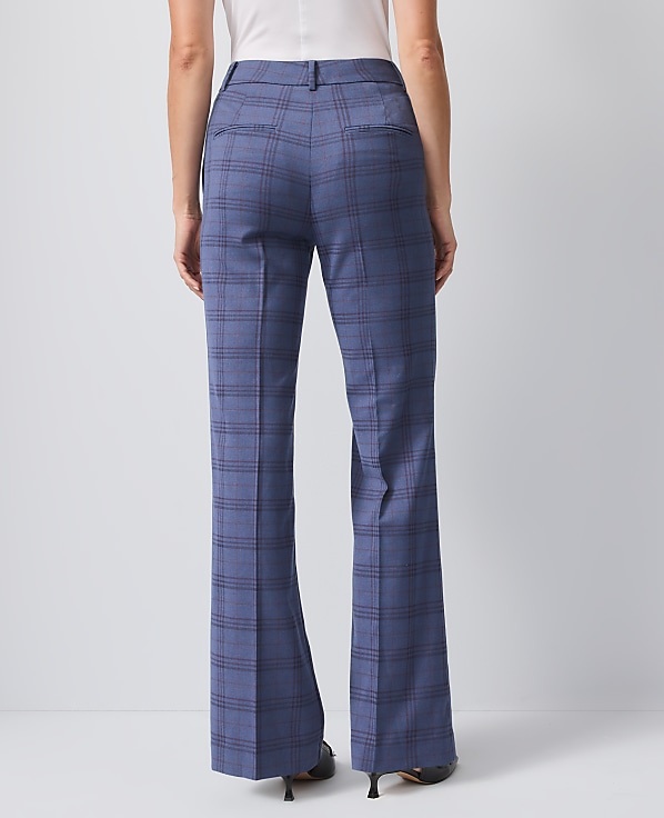The Petite Flare Trouser in Plaid - Curvy Fit