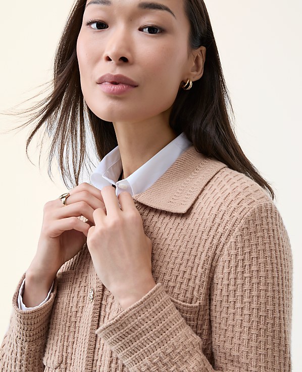 Textured Stitch Sweater Jacket