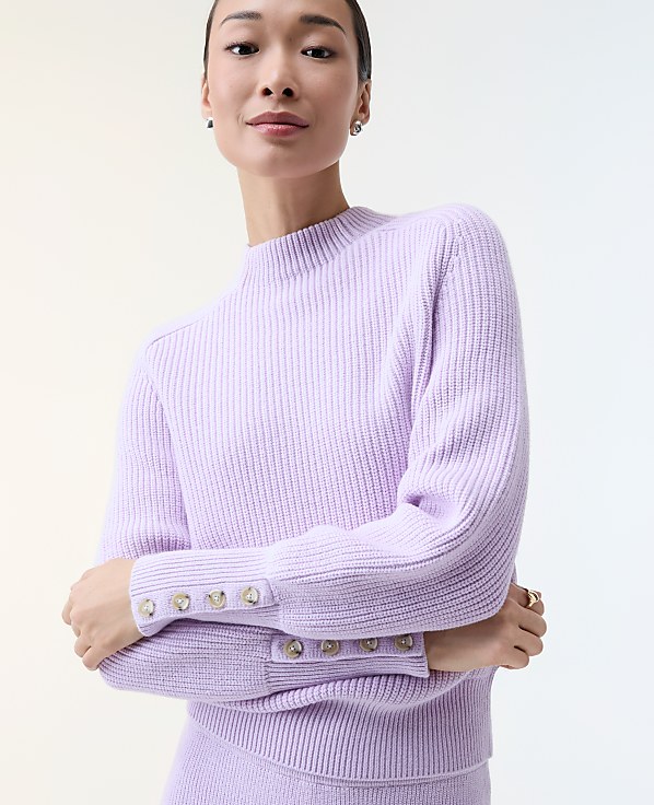 Ribbed Button Sweater