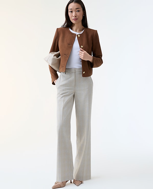 The Petite Straight Trouser in Plaid
