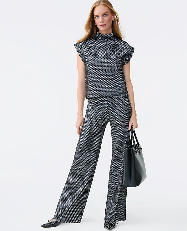 The Side Zip Wide-Leg Pant in Ponte