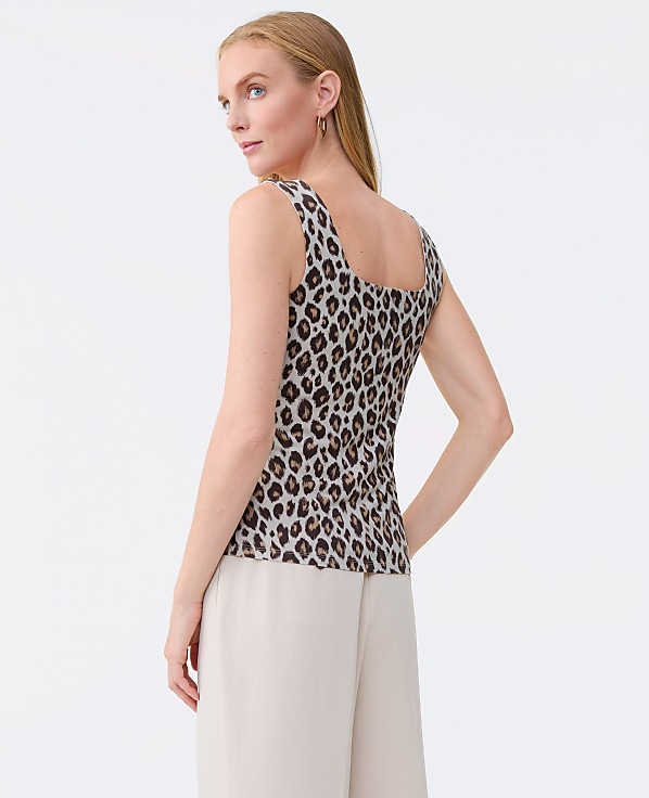 Animal Print Square Neck Tank Top