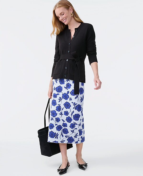 Petite Floral Sweater Pencil Skirt
