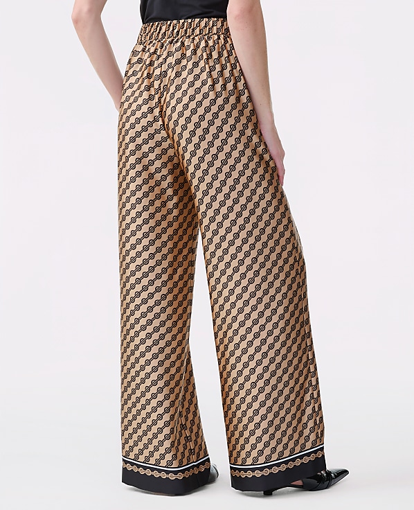 The Petite Easy Wide-Leg Pant in Geo Satin
