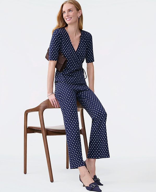 The Dotted Knit Ankle Pant