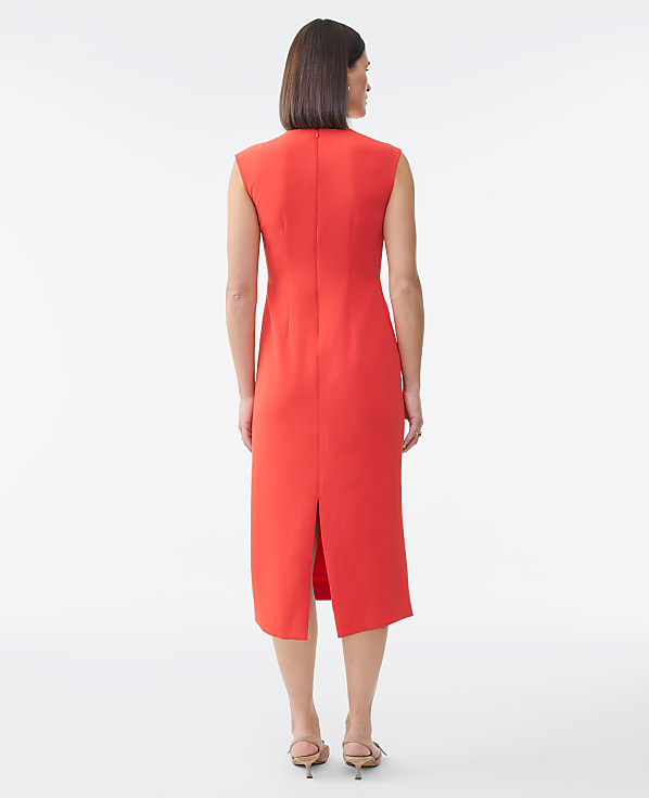 Petite Crew Neck Twist Sheath Dress