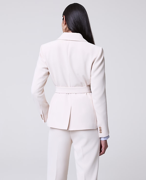 The Petite Belted Blazer in Fluid Crepe