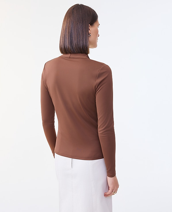 Petite Draped Wrap Blouse