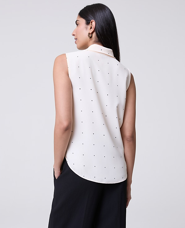 Dotted Cowl Neck Top
