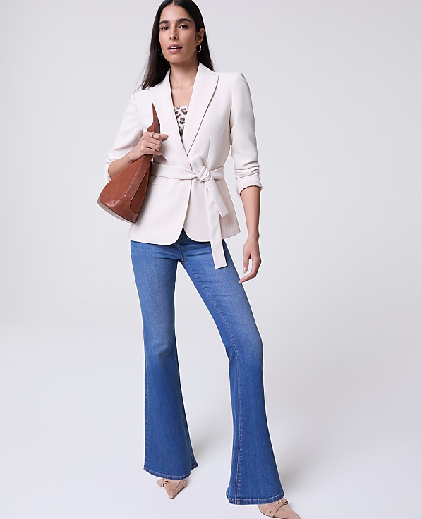 The Belted Blazer in Fluid Crepe