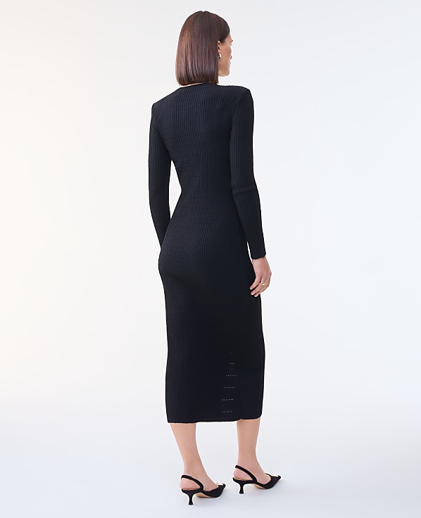 Ribbed Button Sweater Dress