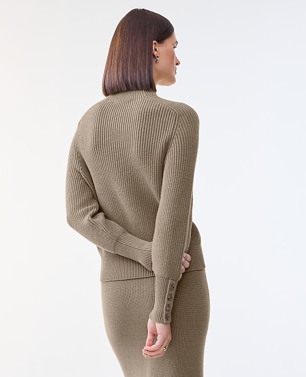 Ribbed Button Sweater