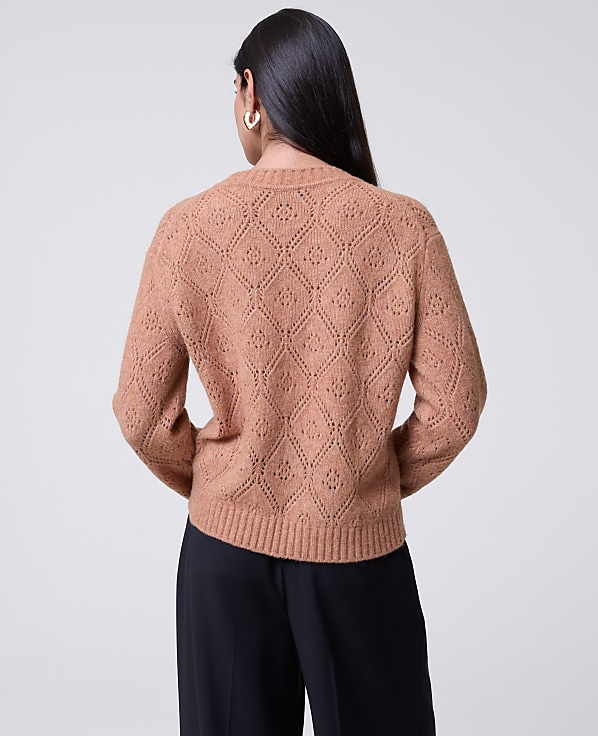 Pointelle Crew Neck Sweater