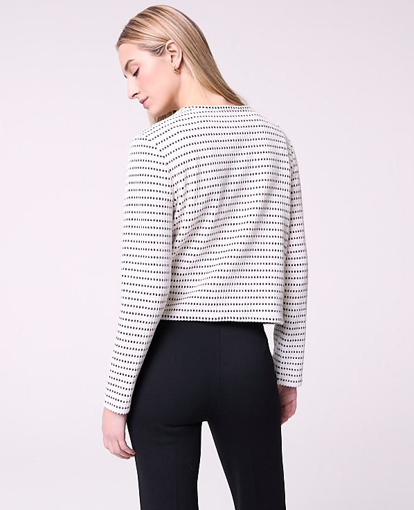 Petite Weekend Striped Knit Jacket