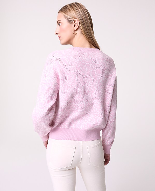 Weekend Floral Jacquard Crew Neck Sweater