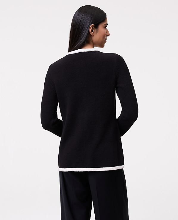 Textured Trim Sweater Jacket
