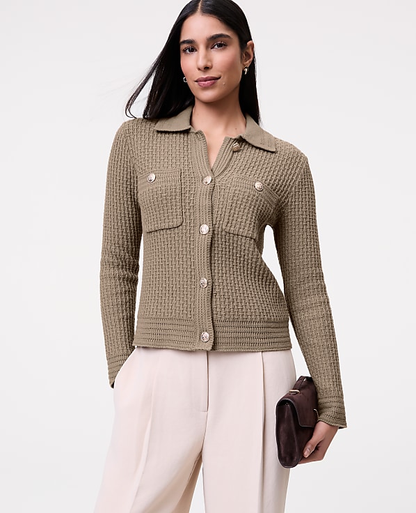 Textured Stitch Sweater Jacket