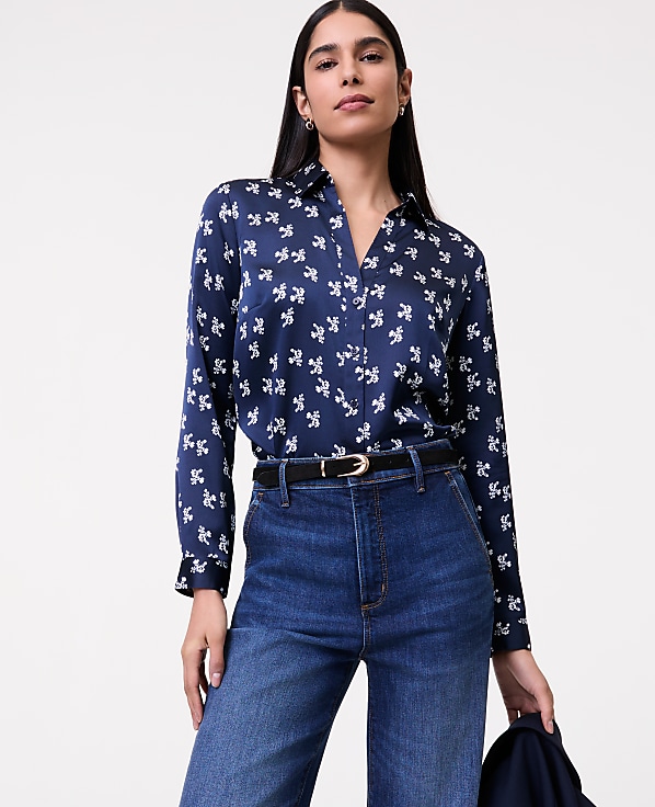 Floral Satin Essential Shirt