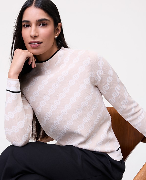 Geo Mock Neck Sweater
