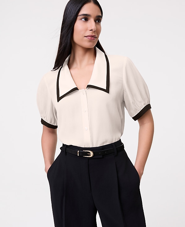 Collared Puff Sleeve Blouse
