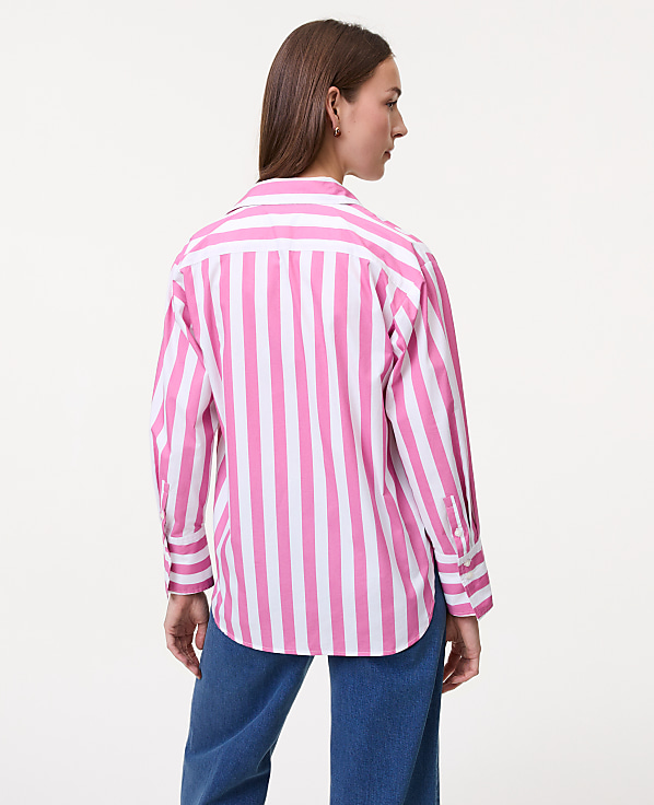 Petite Weekend Striped Oversized Shirt