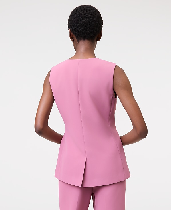 The Petite Cutaway Vest in Fluid Crepe
