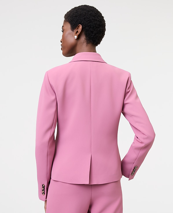 The Petite Shorter Single Button Blazer in Fluid Crepe